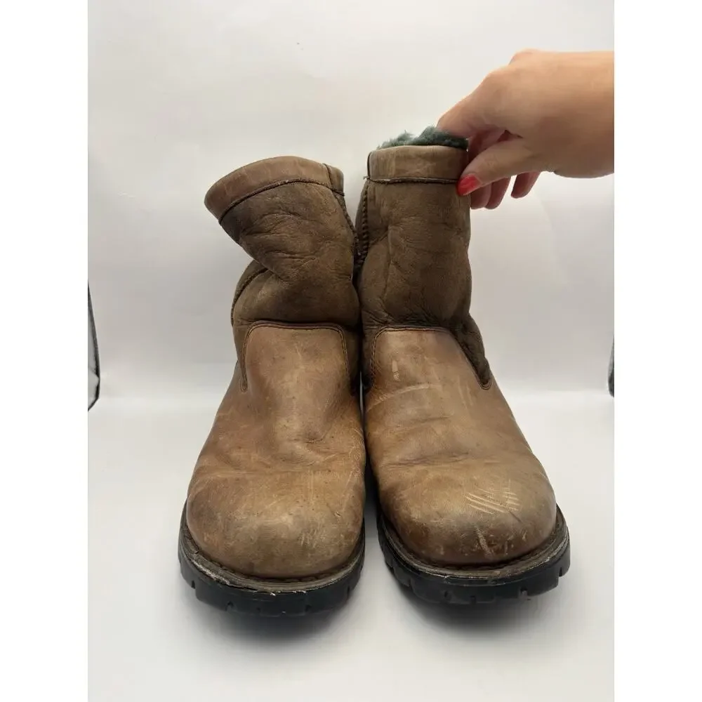 Ugg Australia Beacon Brown Leather And Suede Boots Men Size 7